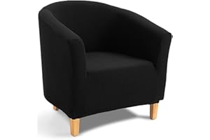 ‎TIANSHU TIANSHU Sesselschoner Elastisch Sesselüberwurf, Modern Club Chair Stretch Sesselhusse, Universal Sofabezug für Einzelsofa, Bezug für Clubsessel (Schwarz)