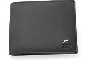 JAGUAR Portafoglio Uomo Pelle Vera Dotato di Scomparti Carte con Protezione RFID, Portamonete Banconote e Documenti, Idea Regalo Uomo dal Design Classico e Raffinato, Leggero (soli 75gr) Nero