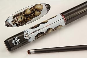 Jonny 8 Ball FEARLESS SKULL 2pc Black Graphite Pool Snooker Cue - 9mm Tip