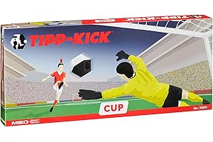 TIPP-KICK Cup 108x71 cm con Borde – Futbolín Listo para Jugar con 2X Jugadores, 2X guardametas, 2X porterías de Redes, 2X Pelotas I Terreno de Juego Hecho de Fieltro
