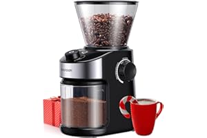 ‎SHARDOR SHARDOR Kaffeemühle, Kaffeemühle Elektrisch mit 25 Mahleinstellungen, Coffee Grinder mit präziser Digitalanzeige, Scheibenmahlwerk Für Espresso, Tropfkaffee und French Press, 200W, 200g Bohnenbehälter