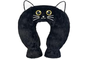 BSEICAL Bouillotte Eau Chaude Avec Housse Douce 1 L, Bouillotte Cervicale Et Epaule, Coussin Chauffant Cervicales Neck Relax, pour Femme, Homme, MèRe, PèRe Enfant (Chat Noir)