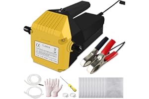 NARTOV Oil Extractor Pump 12V/80W, Fuel Transfer Pump, Oil/Diesel, Vacuum oil change pump with Hose, Portable Oil Suction Pump for Motorcycle Car Truck Farm Vehicle (YELLOW)