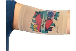 Linphelle Protector PICC Brazo en Microfibra - Cubre PICC Line Transpirable y Cómodo, Ideal como Protector Cateter Picc, Medidor De Glucosa, Tattoos y Heridas, Corazón, Tamaño Medio