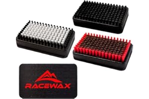 RaceWax Ski Brush Set of 3 with Nylon Brush, Horsehair Brush and Copper Brush