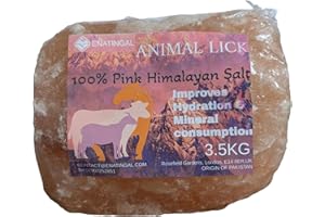 ENATINGAL Himalayan Pink Salt Lick Rocks for Animals. Horse Lick Natural shap salt with strong hanging rope. Suitable for all animals 3.5 Kg "Pakistan Origin"
