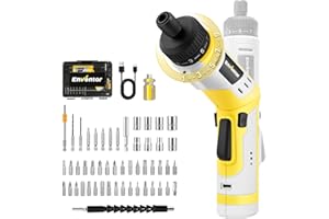 ENVENTOR 4V Wkrętarka akumulatorowa, zestaw mini wkrętarek akumulatorowych z 52 elementami, 4,5 N-m, 2000 mAh, lampka LED i latarka, wiertarko-wkrętarka akumulatorowa z USB typu C, regulowany uchwy