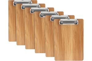 SOYIRI A5 Klemmbrett Holz,6 Stück Klemmbretter Schreibbrett mit Metalklemme, Schreibplatte Zwischenablage