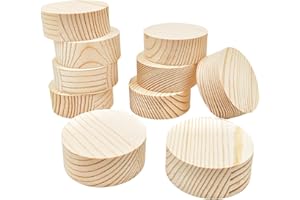 ANKTILY Set di 10 lastre rotonde grezze in legno grezzo da 5 x 2 cm per progetti artigianali, incisione, combustione del legno, pittura