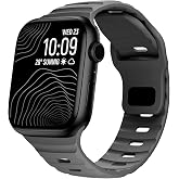 Apple Watch URUCHI Yumuşak Silikon Su Ge&ccedil;irmez Watch Band, Apple Watch Ultra Kordonları ile uyumlu 49/45/44/42 mm, iWatch Ser