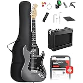 DONNER DST-80 Elektro Gitar, 39 cm Başlangı&ccedil; Elektro Gitar Kiti ile Amplifikat&ouml;r, Klasik SSS Manyetik, Gig &Ccedil;antası, Tuner, Ca