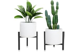 Azyvum Pack of 2 Adjustable Plant Stands for Indoor and Outdoor Use, Easy to Assemble, Metal Flower Stand, Heavy Duty Bracket Frame, Suitable for 20-31 cm Plant Pots (Pack of 2)