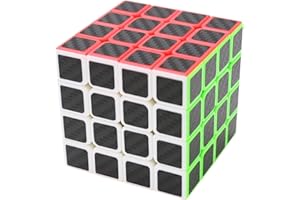 Coolzon Zauberwürfel 4x4x4 Speed Cube Würfel Carbon Faser Aufkleber Neue Geschwindigkeits Super Schnell und Glatt