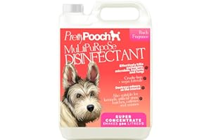 Pretty Pooch Multipurpose Disinfectant - Cleaner, Sanitiser, Deodoriser - Concentrated Formula - For Use in Kennels, Catteries, Hatches - Cruelty Free Formula - 1 x 5L (Peach)