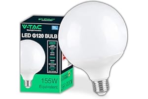V-TAC Lampadina LED Globo 22W (Equivalenti a 155W) G120 - Attacco E27-2600 Lumen - Lampadina LED Massima Efficienza e Risparmio Energetico - Luce 3000K Bianca Calda