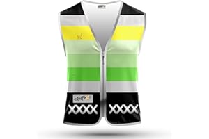 ‎REEFLEXX REEFLEXX Herren-Fahrradweste - Stylische Warnweste mit auffälligen Farben/Mustern und starken Reflektoren - Erhöhte Sichtbarkeit im Straßenverkehr.