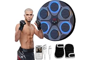 Kocusu Music Boxing Machine 9 Speeds with Bluetooth,Wall Mounted Punching Machine Adjustable Height,Musical Boxing Machine with Boxing Gloves for Indoor Use,Home Exercises,Decompression
