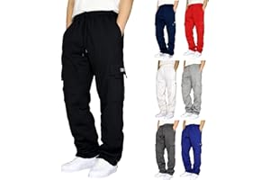 Couawaticy Joggers for Men UK Tracksuit Black Jogging Bottoms Men’s Fleece Joggers Open-Hem Sweatpants with Pockets Drawstring Trousers Gym Workout