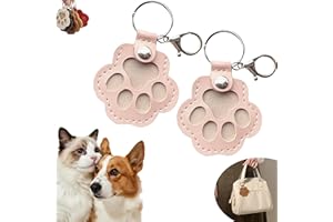 Glvomazty Tierhaar Erinnerung SchlüsselanhäNger für Hund Katze, Haustierhaar-Aufbewahrungstasche, Fell-Schlüsselanhänger für Haustiere, Gedenkgeschenk für Hunde und Katzen, Pfotenform 2 Pcs