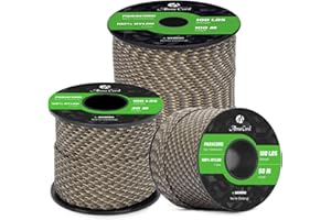 Abma Cord Paracord 2mm Cuerda de 100% Nylon 30m Tipo I Cuerda de Paracaídas 1 Hebra - MAX. 45 kg - Woodland Camo