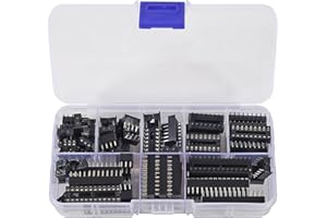 DORHEA 66PCS DIP IC Sockel Adapter Löttyp Sockel Kit 6 8 14 16 18 20 24 28 Pin DIP6 DIP8 DIP14 IC Stecker 2,54 mm Rastermaß