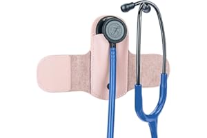 APDTEK Stethoscope Holder Hip Clip with Genuine Leather for Most Stethoscopes, Clip on Stethoscope Holster Clip Accessories, No More Neck Pressure, Pink