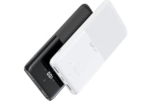 VRURC Power Bank 2 Pack, 10000mAh Caricatore Portatile con USB-C e 2 Uscite USB, 2 Ingressi, LED Display - Batteria Compatibile con iPhone/Samsung/Google/LG/iPad e Tablet ECC - Nero & Bianco