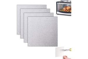 Esshogo 4 Pezzi Protezione per Forno a Microonde in Mica,Piastra di Mica per Onde per Microonde, Forno a Microonde Piastre di Mica Accessori per Forni a Microonde Kit,13 x 13 cm