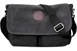 FANDARE Bolsa de Mensajero Bolso de Lona Bolsos Bandolera Unisex Adulto Bolsos Maletín Messenger Bag para el Trabajo la Escuela 7.9 Pulgadas Bolsa de iPad