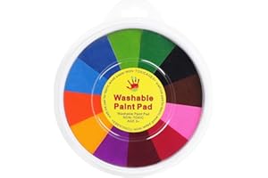 Heanvmyss Tampon Encreur Enfant Empreintes,13 Couleurs Doigts Tampon Encreur,Coussins Encreurs Multicolores,Lavable Plaques de Tampons pour Peinture au Doigt,Scrapbooking,Artisanat,Craft Stamps