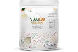 Energy Feelings Veggiegg | Huevo Vegano en Polvo | Sustituto del Huevo Vegano Sin Gluten | Egg Replacer Sabor y Textura de Huevo | Ideal para cocinar Tortillas y Crepes | 360g