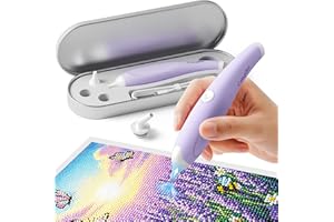 Caydo Stylo Diamond Painting Électrique Sans Fil - Stylo à Aspiration Technologie Vacuum, Design Ergonomique et Sans Cire Breveté(Violet)