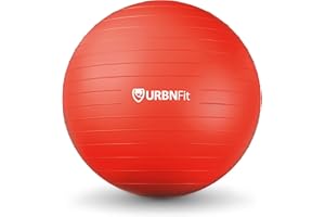 URBNFit Exercise Ball - Yoga Ball in Multiple Sizes for Workout, Pregnancy, Stability - Anti-Burst Swiss Balance Ball w/Quick Pump - Fitness Ball Chair for Office, Home, Gym