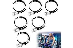 HENGBIRD Lot de 6 Sangles de pédale de vélo avec Boucle en métal pour la Plupart des vélos, vélos d'appartement, VTT, BMX, Spinning Bike à la Maison ou à la Salle de Gym (Longueur 45-50 cm)