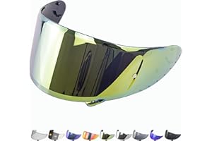 Everalo Compatible with Shoei xspirit 3 Visor - Nxr - Ryd - Z7 - Rf1200 - X14 - Cwr 1 - Cwr f - Helmet Visor Pinlock Ready - Nxr Visor Anti-Scratch and Anti-Fog (Gold)