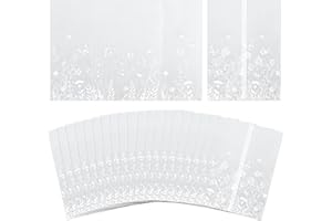 NQEUEPN 50pcs Veste en Vélin Pré-Pliée pour Invitations 12,9x18cm, Papier Vélin Floral Pochettes d'Invitation Translucides pour Mariages, Baby Showers, Anniversaires, Cartes de Vœux
