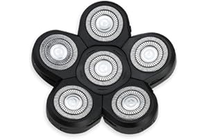 BEEHUG 6 Shaver Blade Head, Beard Cutter Replacement Blade, Universal Electric 6D Upgrade Bald Shaver Replacement Heads - Back-Up Rotary Shaver Heads for Men Trimmer Razor Accessories for Head and Face-Black