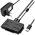 AGPTEK USB Disque Dur Adaptateur USB 3.0 vers IDE SATA, Cable USB 1m pour 2.5" 3.5" IDE SATA HDD SSD, avec Adaptateur Aliment