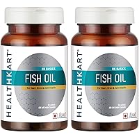 HealthKart Fish Oil (1000 Omega 3, With 180 Mg Epa & 120 Mg Dha)- Pack of 2 (60 Capsules each)