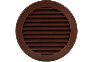 STEINBERG14 Marrón Ø 125mm Rejilla PVC Redonda para Tubos de Ventilacion con Mosquitera
