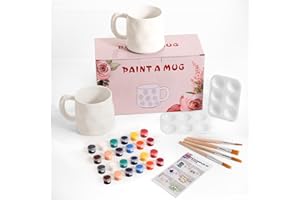 EILYGK Keramik Bemalen Set, Tassen Bemalen Set, Malen Sie Ihre eigene Keramik Tasse Kit, 2 Tassen, Keramik Malerei Kit, Malerei Sets für Erwachsene