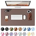 YSAGi Leather Desk Protector, Office Mat, Large Mouse Mat, Non-Slip PU Leather Blotter, Laptop Pad, Waterproof Writing Pad for Office and Home (Chocolate, 23.6" x 13.8")