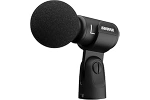 Shure MV88+ Cablato Microfono USB stereo - Microfono condensatore per lo streaming e la registrazione di voci e strumenti, compatibile MAC e Windows, Nero