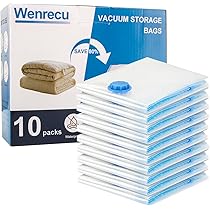 BUOAZR Vakuumbeutel Set 12-teilig - Mit Pumpe Für Kleidung & Bettwäsche