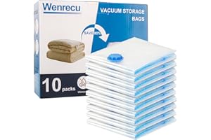 Wenrecu 10 STK Vakuumbeutel für Kleidung – Wiederverwendbare Kleidungs Aufbewahrungsbeutel Vakuumbeutel, mit Dicht und Platzsparende Reisebeutel, für Kleidung, Bettdecken, Bettwäsche usw (30 x 40 cm)