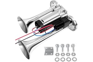 WZTO Air Horn 12V, 600DB Super Loud Car Horn, Double Tube Train Horn with Compressor, Airhorn for Truck, Train, Car, Van Ship Motorcycle