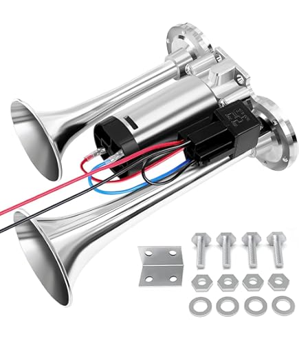 Autohoorn 150db Rode Luchthoorn Elektrische Stierenhoorn Koe Geluid Metalen Hoorn Voor Vrachtwagen Trein Boot Motorfiets Auto