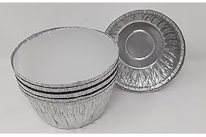 FOGLISH 2lb Aluminium Foil Pudding / Pie Dish with Lids 932cc 20pk