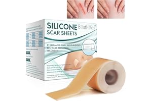 HRAMEX Silicone Scar Sheets,Medical Grade Scar Removal Strips (1.6”x 120”)，Silicone Scar Tape,Reusable and Effective Scar Removal Sheets Scar Strips for C-Section, Surgery, Burn, Keloid, Acne et