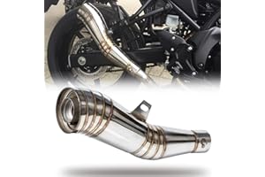 FAT CHAI & MARK Motorcycle Cafe Racer GP Exhaust Muffler Universal Type1 38-51mm Inlet Vintage Stainless Steel for Street Dirt Bike Honda CB CX GL, Yamaha XS SR XV, Suzuki GS, Kawasaki W, BMW R Series